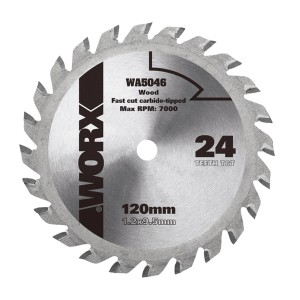 Worx WA5046 Kreissägeblatt, 120mm Durchmesser, 24 Zähne, geeignet für Holz.
