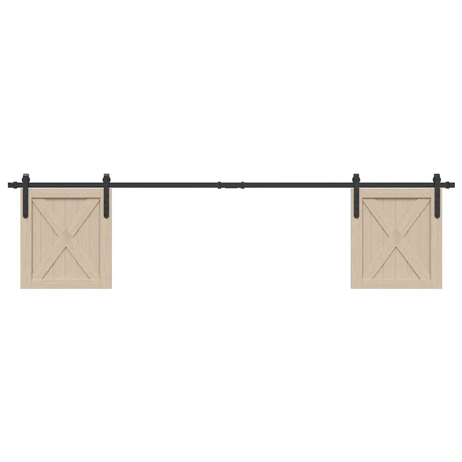 vidaXL Schiebetürbeschlag Set 213cm, Karbonstahl, für Schranktüren