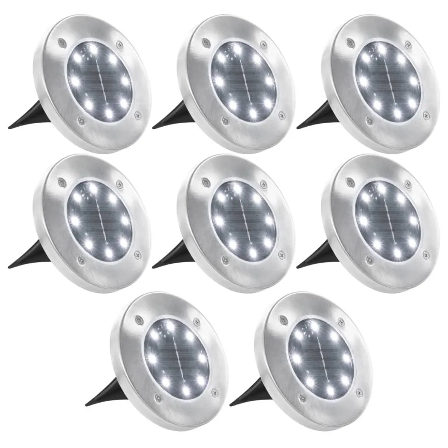 vidaXL Solar-Bodenleuchten 8 Stk LED Weiß 44416