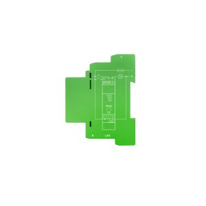 Grüner Shelly Einkanal-Dimmer Pro 1PM für die Hausautomation, Detailansicht.