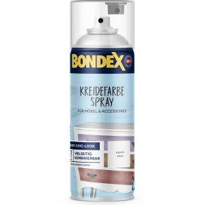 Bondex Kreidefarbe Spray Kreativ Weiss, 0,4 l Dose. Ideal für Shabby-Chic Möbel und Accessoires.