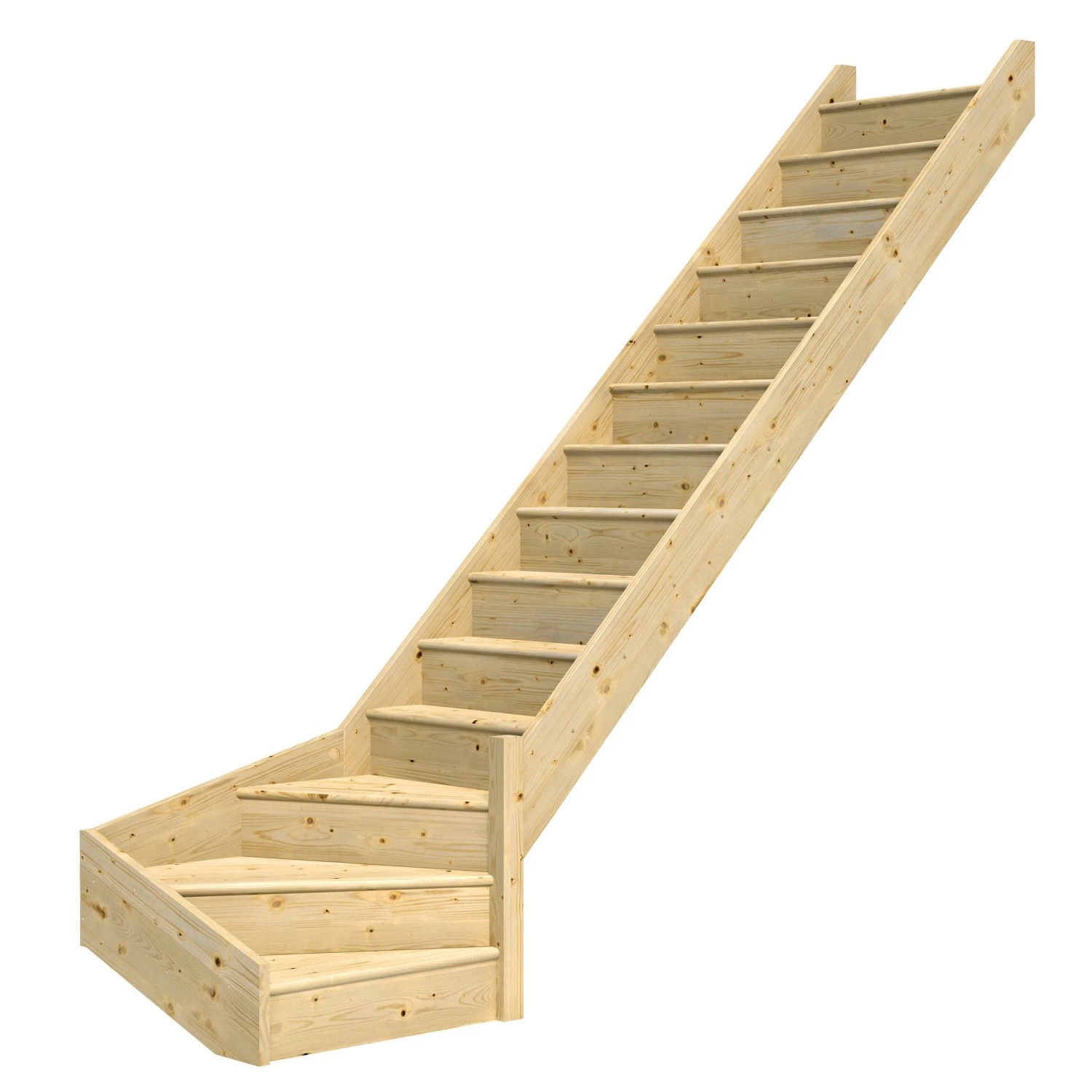 Dolle Wangentreppe Paris 1/4 gewendelt mit Setzstufen Fichte FSC