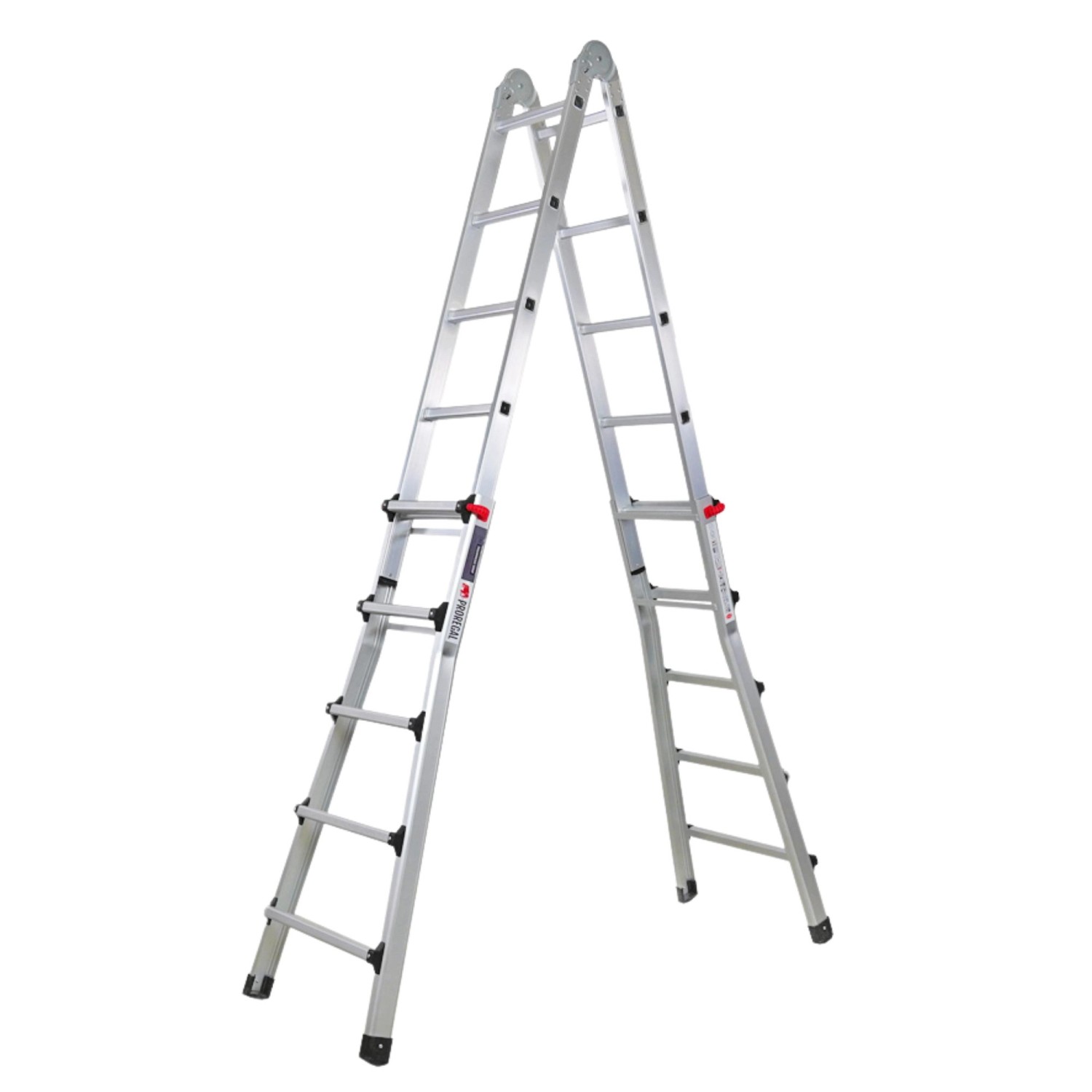 PROREGAL Alu 3-In-1 Mehrzweckleiter APOLLO 5,2 Meter 4x5 Sprossen Traglast 150kg Aluminium Silber