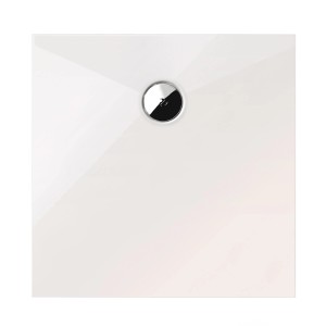 Quadratische, extraflache Schulte Duschwanne, 120x120 cm, Alpinweiß mit Ablaufgarnitur.