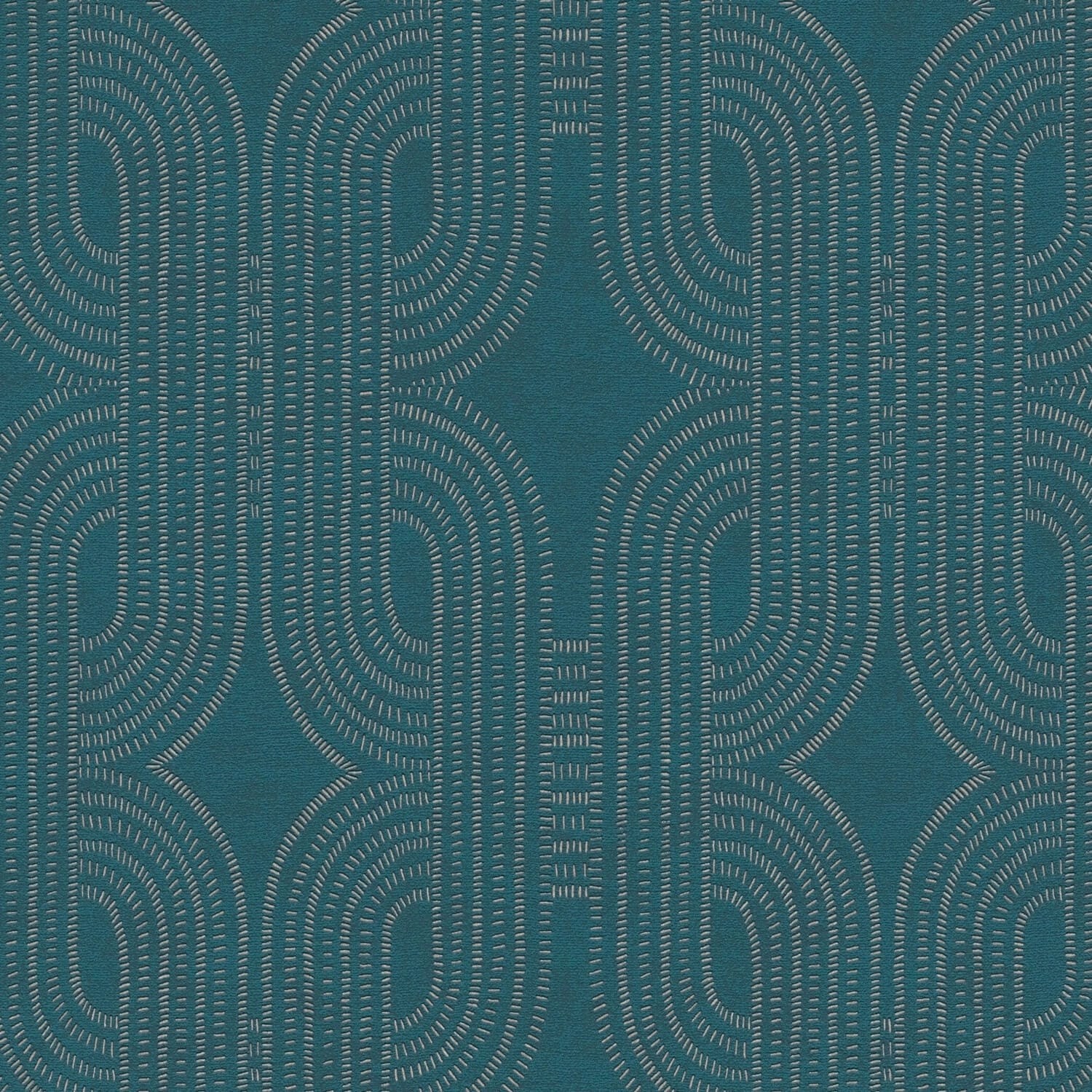 PROFHOME 399373-GU Retro Tapete Grafisch Glanzeffekt Blau Grün Beige 0,53 m günstig online kaufen