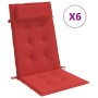 vidaXL Hochlehner-Auflagen 6 Stk Rot Oxford-Gewebe 361894_3