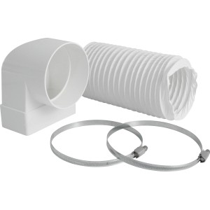 Marley Umlenkstück mit Schlauch System 100, weiß, inklusive Flexschlauch und Rohrschellen.