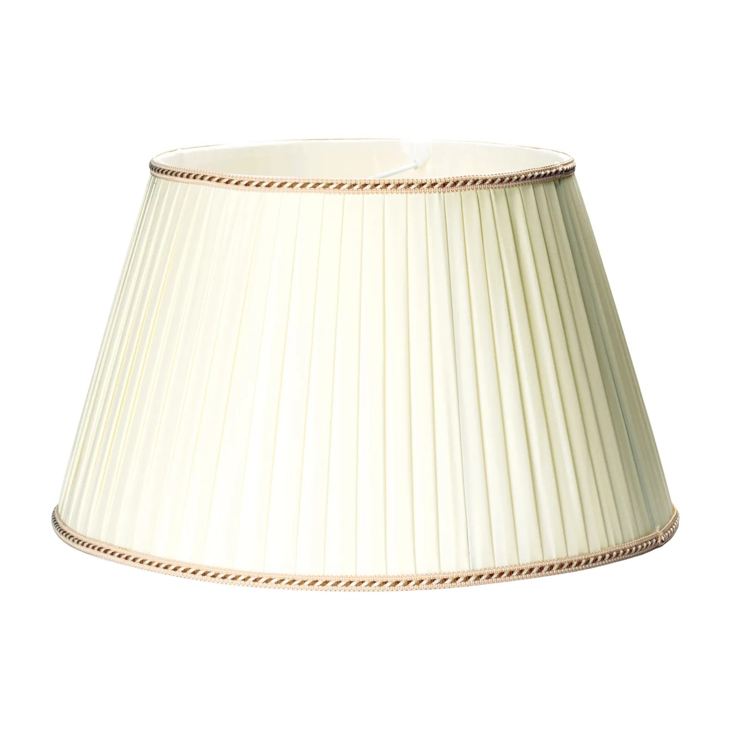 Orion Lightstyle Lampenschirm Creme Stoff mit Brauner Borte Ø 45 cm H 27 cm