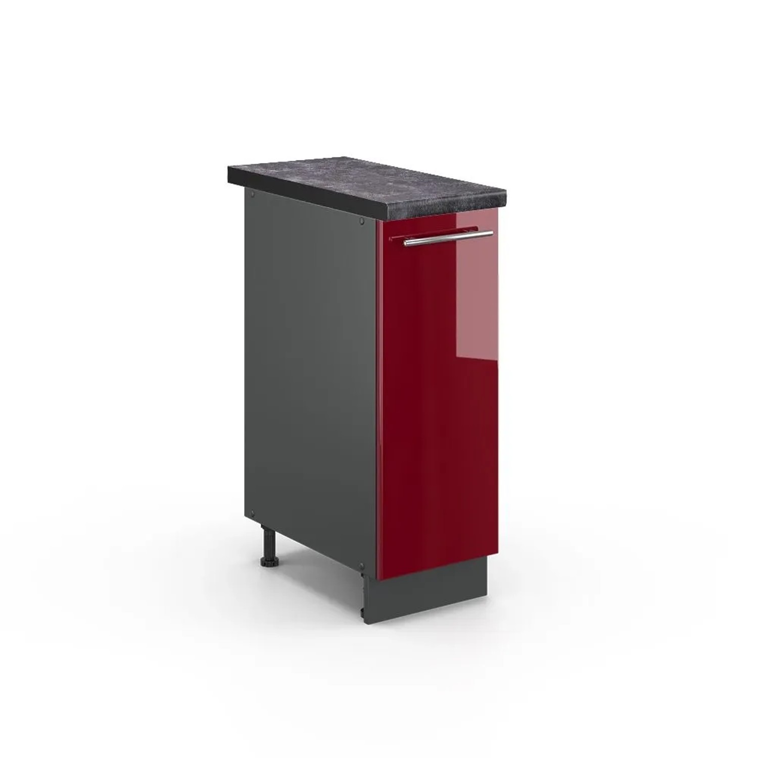 Vicco Apothekerschrank Fame-Line Bordeaux Hochglanz Anthrazit 30 cm AP Anthrazit