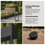 Hoher anthrazitfarbener JAN NOWAK MARGARET H Metall-Blumenkübel mit Pflanzen, Drainage-Loch und Stopfen für Garten.