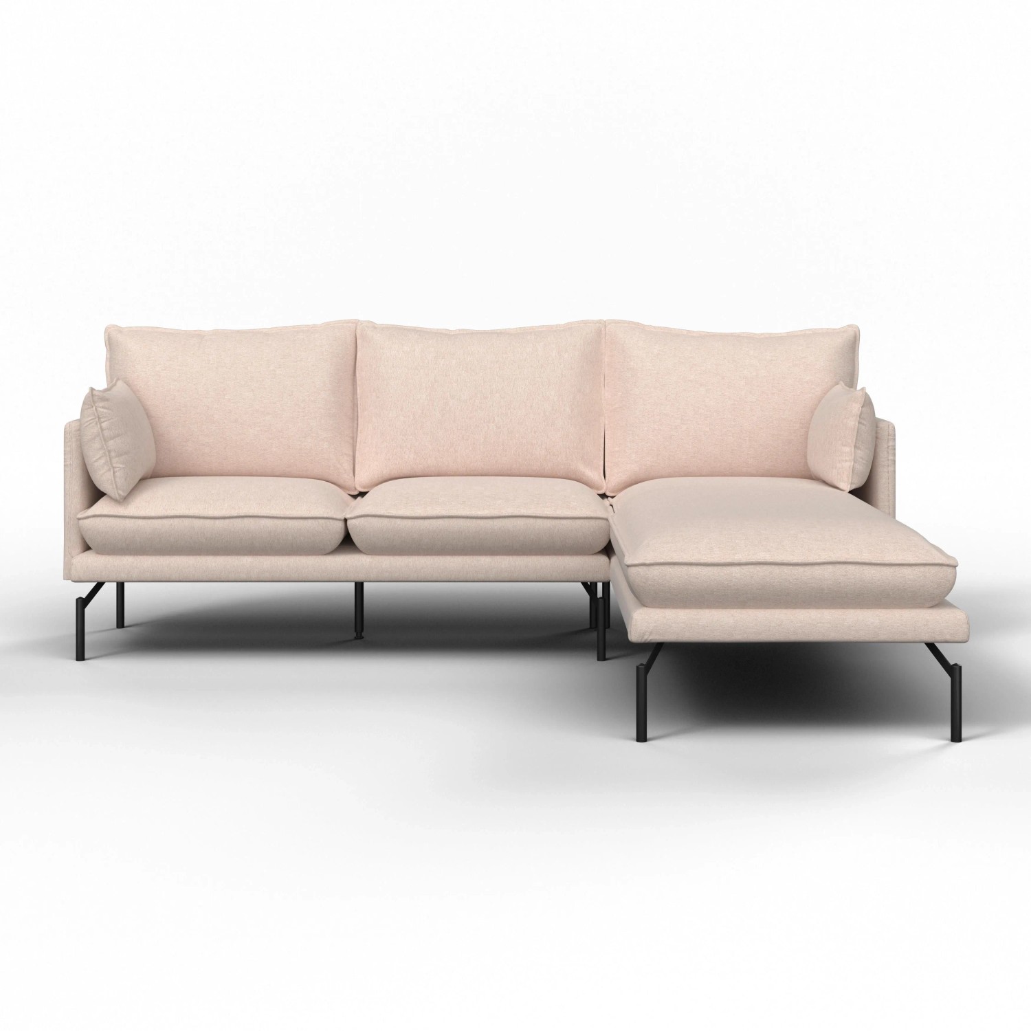 Bessagi Home Wohnlandschaft Rosa Beige Webstoff