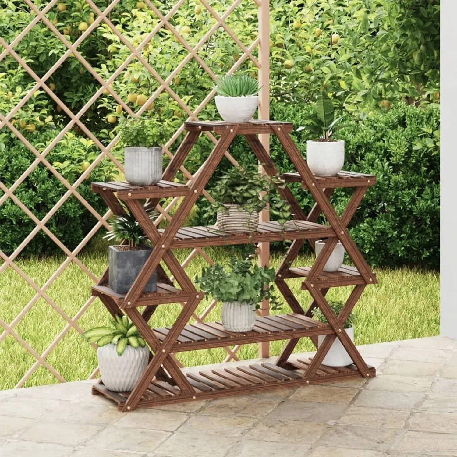 vidaXL Blumenständer 110x25x105 cm Massivholz Tanne 362877_2