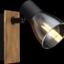 Globo Strahler Claude, 1-flammig, dunkelbraun/rauchfarben, Holz/Metall, für E14 Leuchtmittel