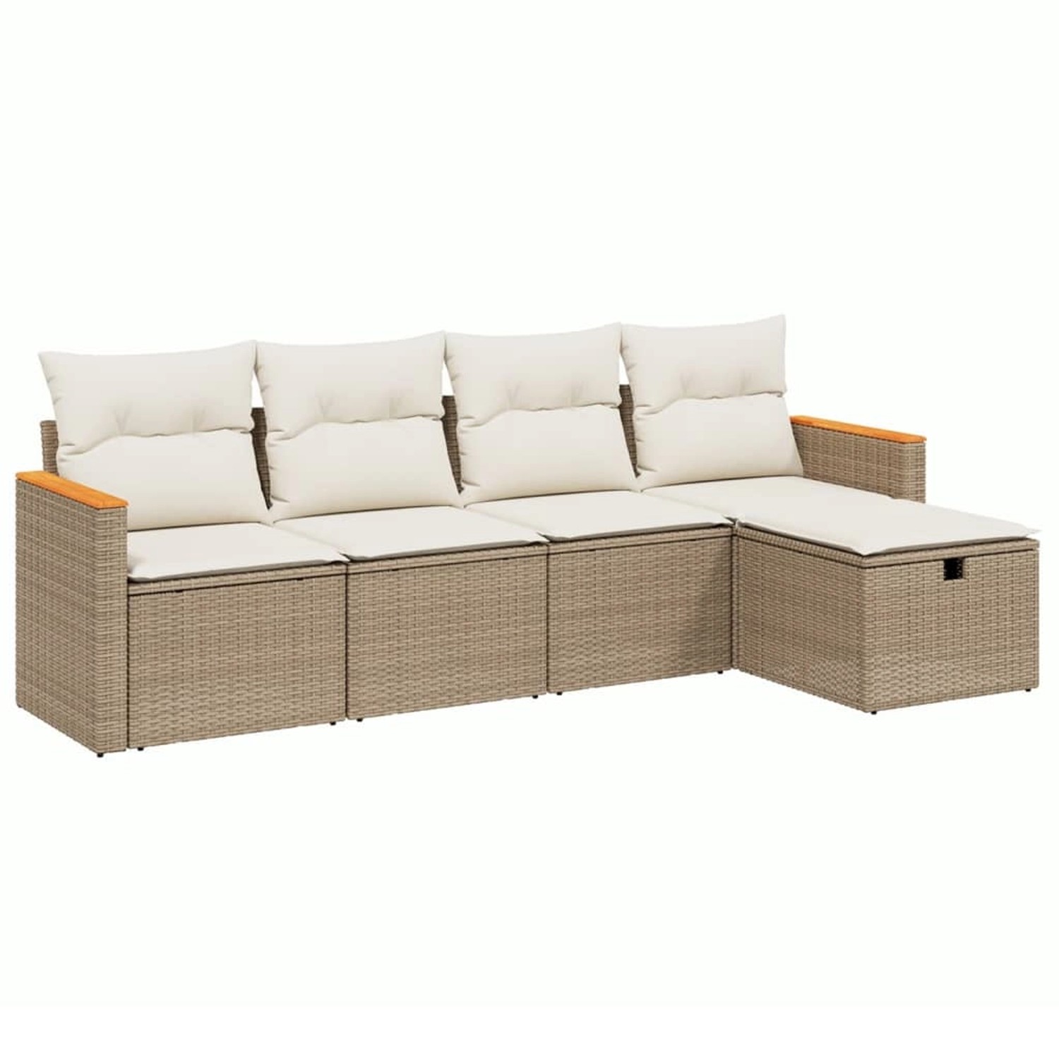 vidaXL 5-tlg Garten-Sofagarnitur mit Kissen Beige Poly Rattan Modell 105 günstig online kaufen