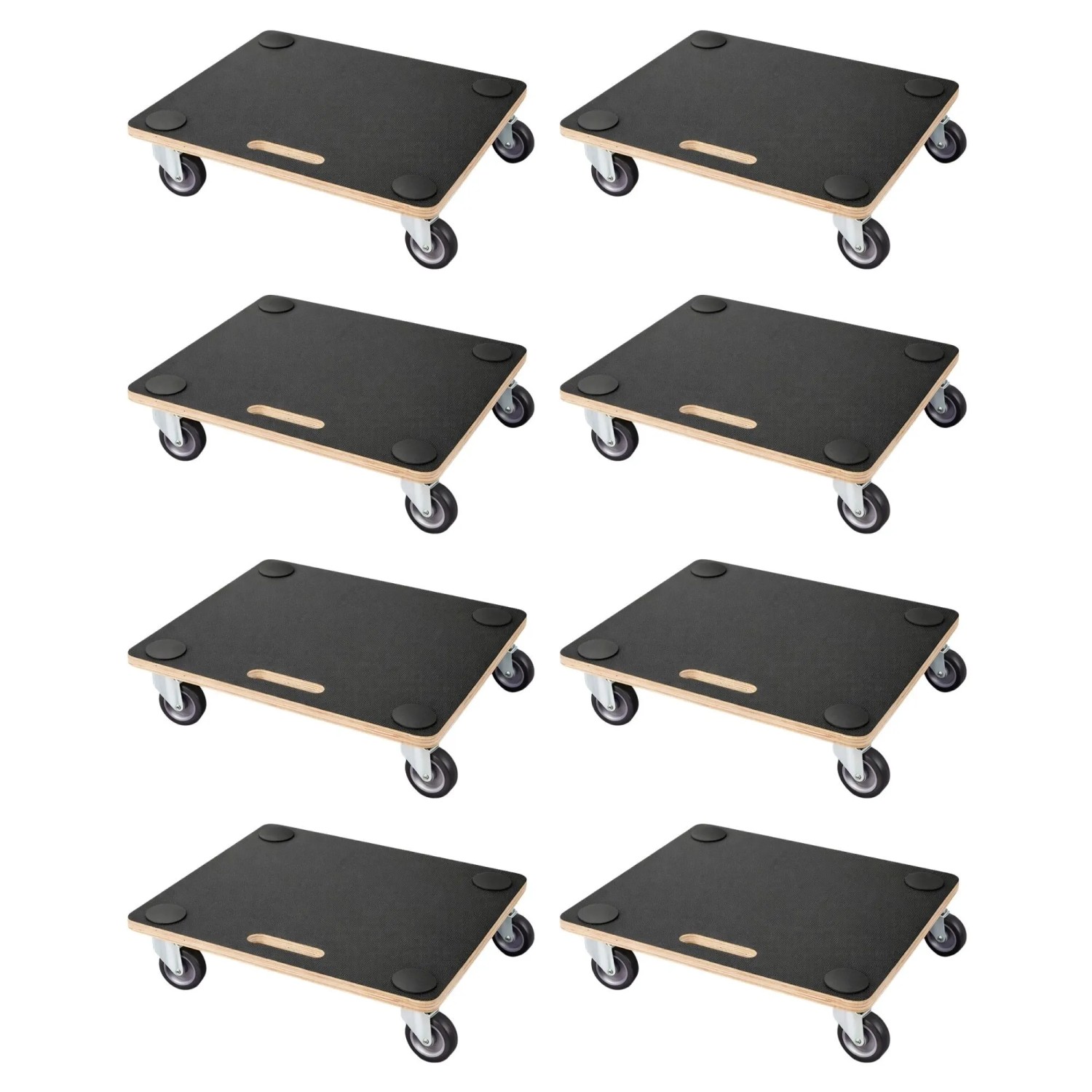 PROREGAL Mega Deal 8x Profi Transportroller HERCULES 50x50cm Traglast 150kg 4 Gummirollen & Griff Siebdruckplatte Rollbrett Möbelroller Transporthilfe