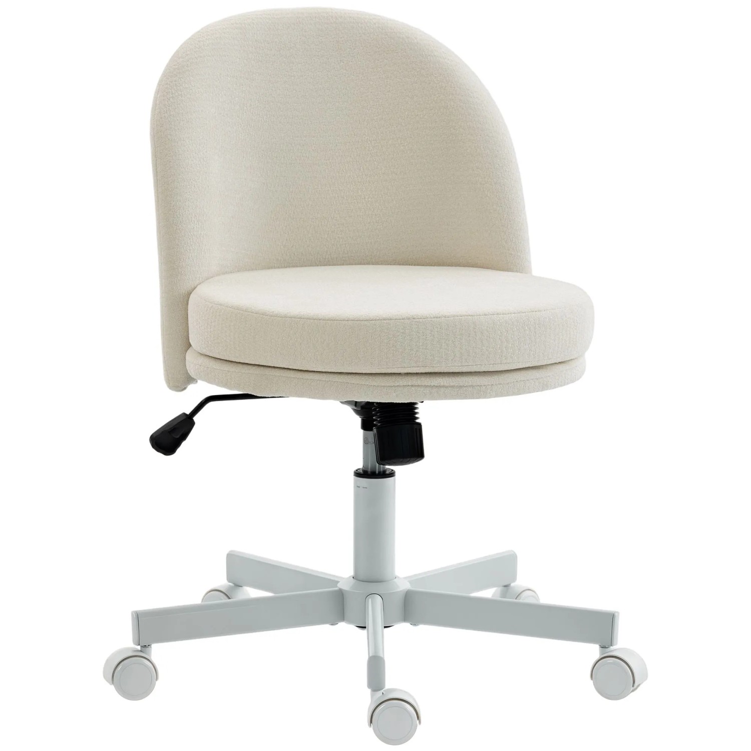 HOMCOM Office Chair Polyester 58L x 57B x 73-83H cm Cremeweiß