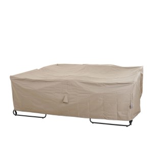 Beige Siena Garden Schutzhülle für Lounge-Set, 235x235x70 cm, schützt Gartenmöbel vor Witterung.