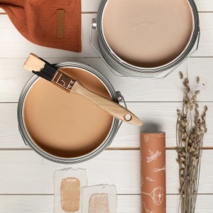 Little Dutch Wandfarbe Pure Rust Rosa, extra matt, 2,5 l mit Pinsel und Farbmuster.