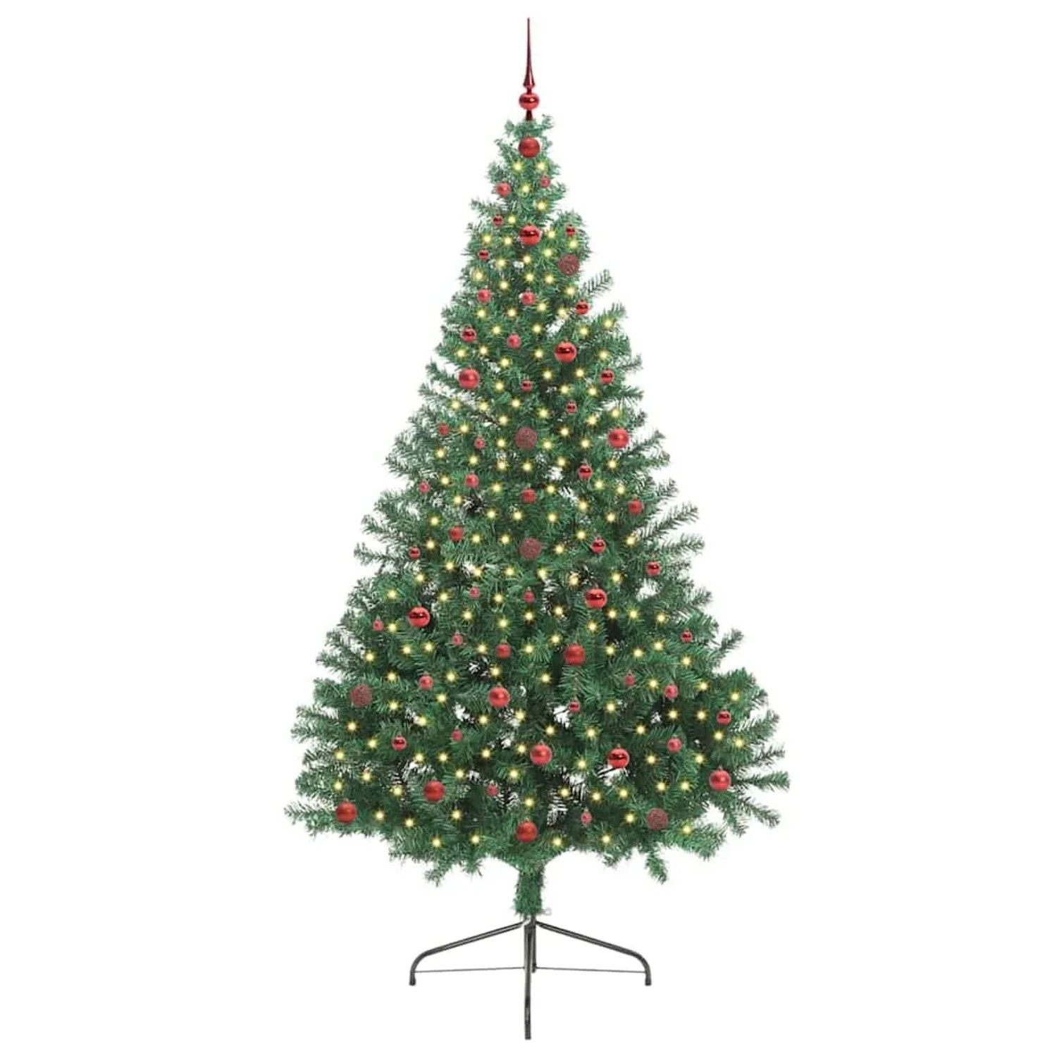 vidaXL Künstlicher Vorbeleuchteter Weihnachtsbaum Grün 240 cm PVC 3397037