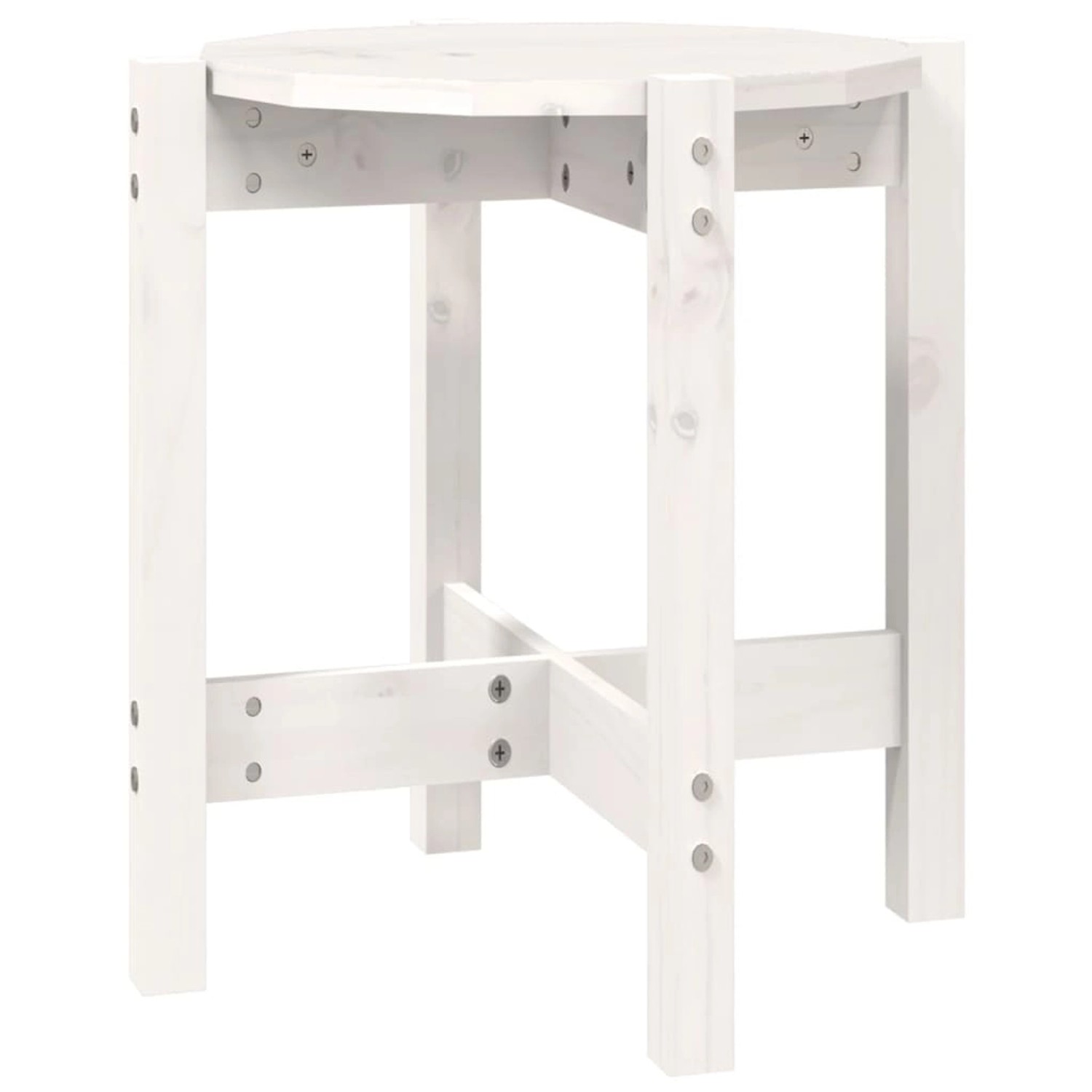 vidaXL Couchtisch Weiß Ø 42,5x45 cm Massivholz Kiefer 822313 günstig online kaufen