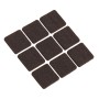 9 braune, selbstklebende Filzgleiter 25x25 mm zum Schutz von Möbeln und Böden.