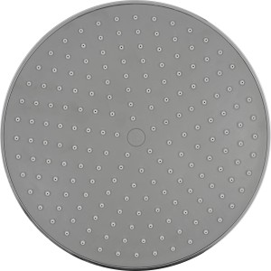 Detailaufnahme der runden, verchromten baliv Überkopfbrause (Ø 22cm) aus dem Brauseset KBS-22.350.