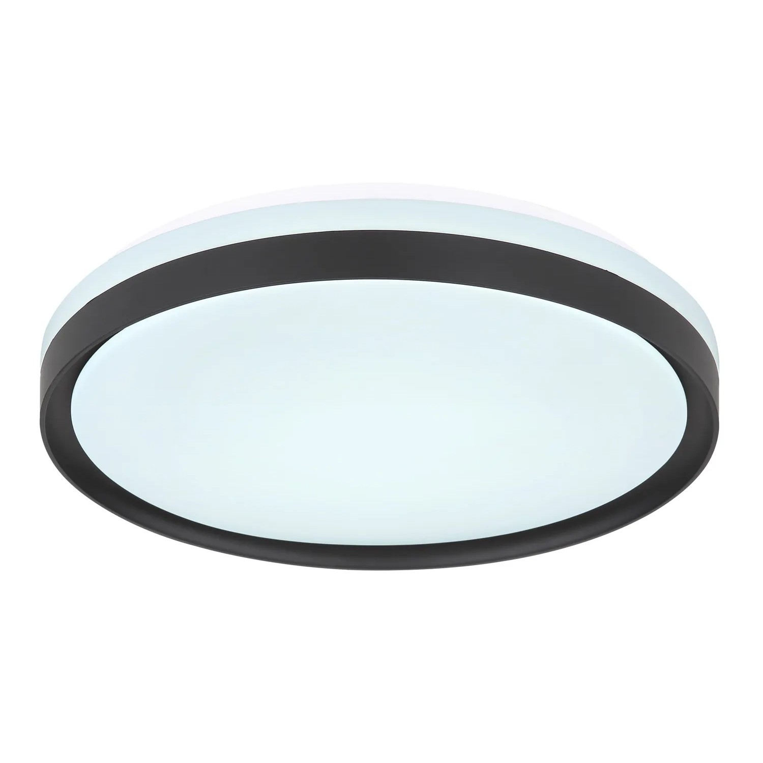 LED-Deckenleuchte Sonny, schwarz/weiß, Ø 39cm, dimmbar mit Fernbedienung.