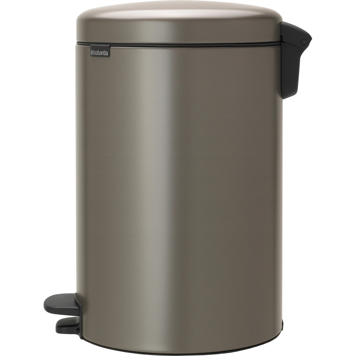 Brabantia Treteimer NewIcon 20 l in Platinum: runder Mülleimer mit Pedal.