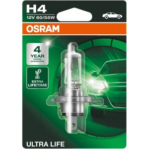 Osram Ultra Life H4 Autolampe für lange Lebensdauer. Ideal für Vielfahrer.