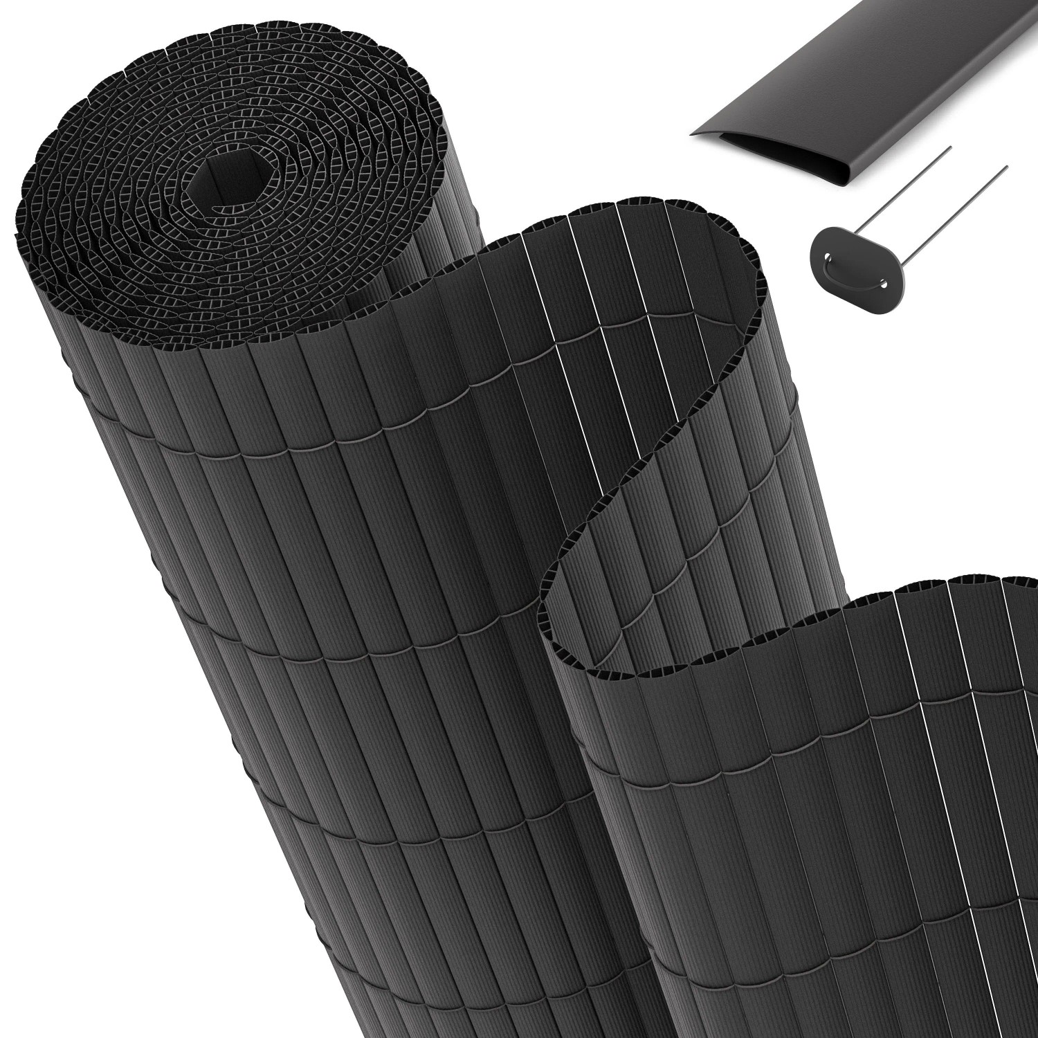 Sol Royal PVC Sichtschutz für Balkon Zaun SolVisionP12 80x500cm Anthrazit