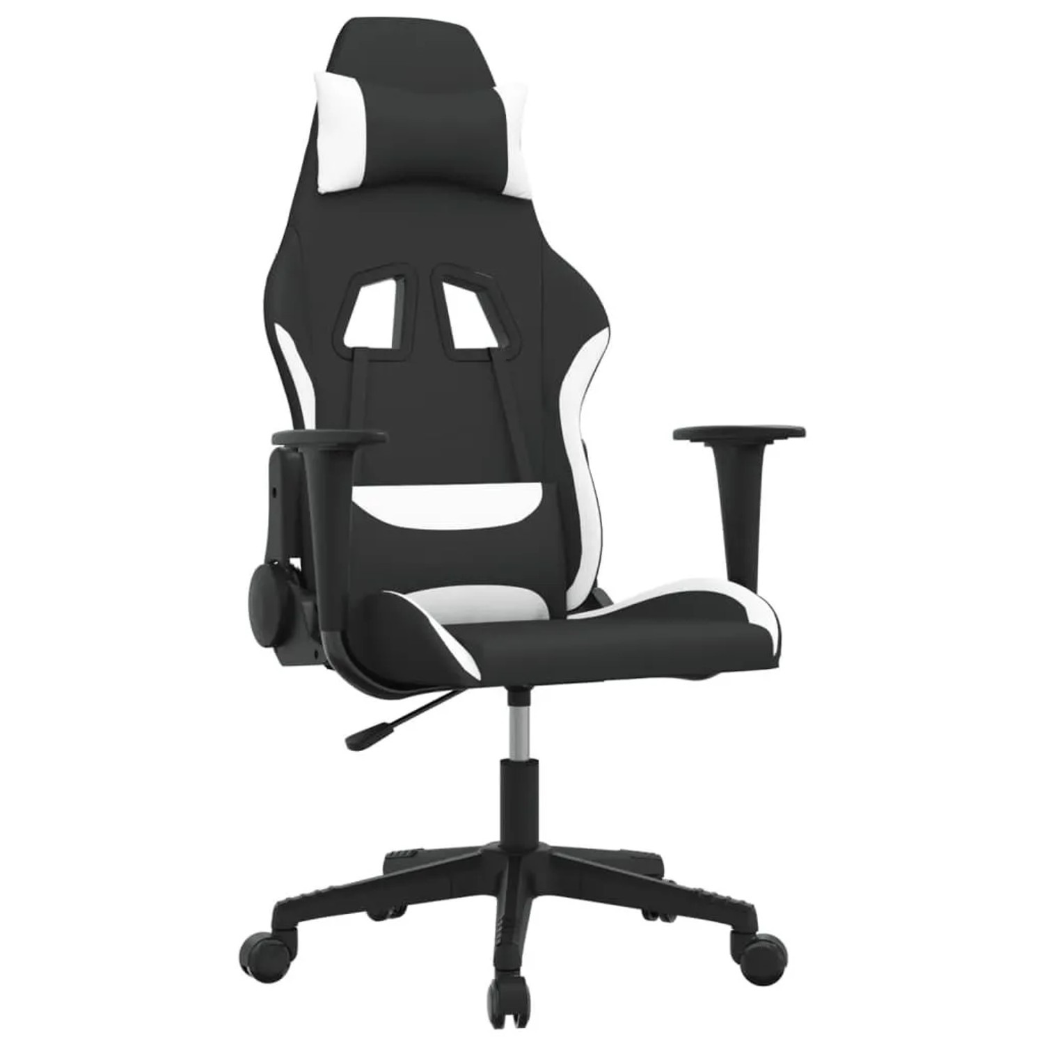 vidaXL Gaming-Stuhl mit Massagefunktion Schwarz und Weiß Stoff 345498 günstig online kaufen