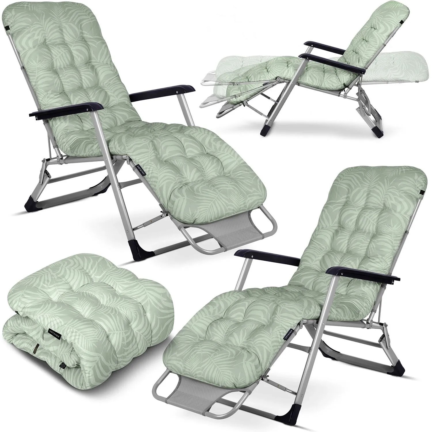 Sofotel Chillwell 2Er Set Klappbare Gartenliege Mit Kissen Hellgrün