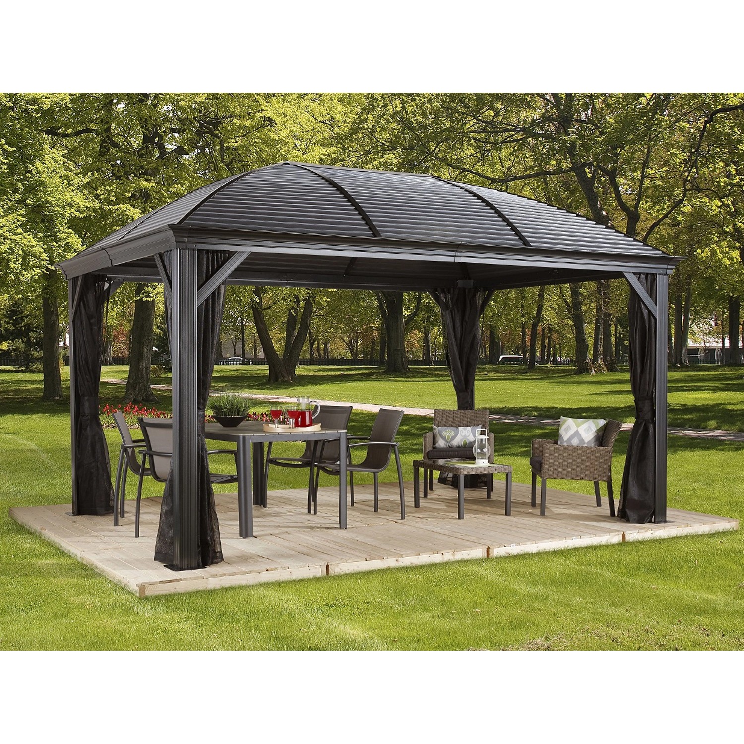 Sojag Aluminium-Pavillon Moreno 10 x 14 Anthrazit 298 cm x 423 cm x 283 cm günstig online kaufen