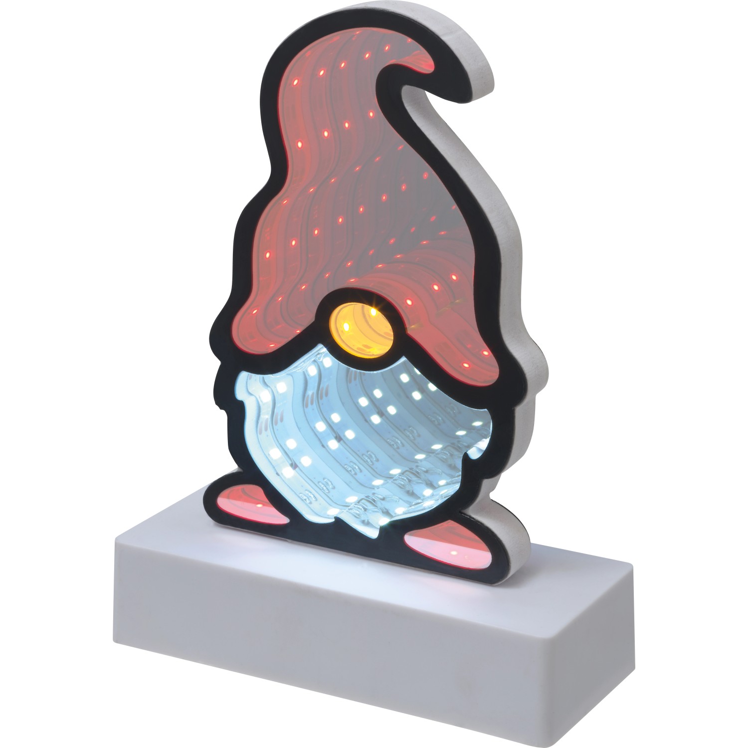 LED-Spiegellicht Wichtel Rot Weiß Warmweiß 13 cm x 5,3 cm x 17,5 cm günstig online kaufen