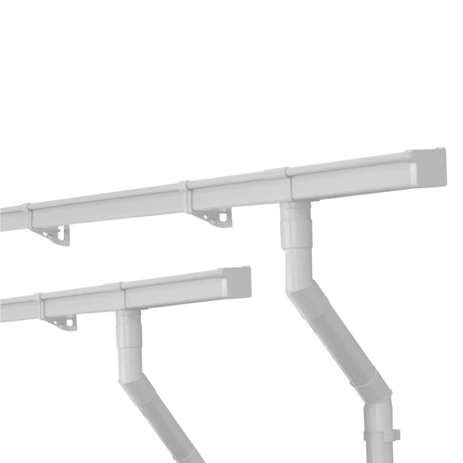 INEFA 2x Dachrinne Kunststoff Set NW68 - Kastenrinne 2m Weiß