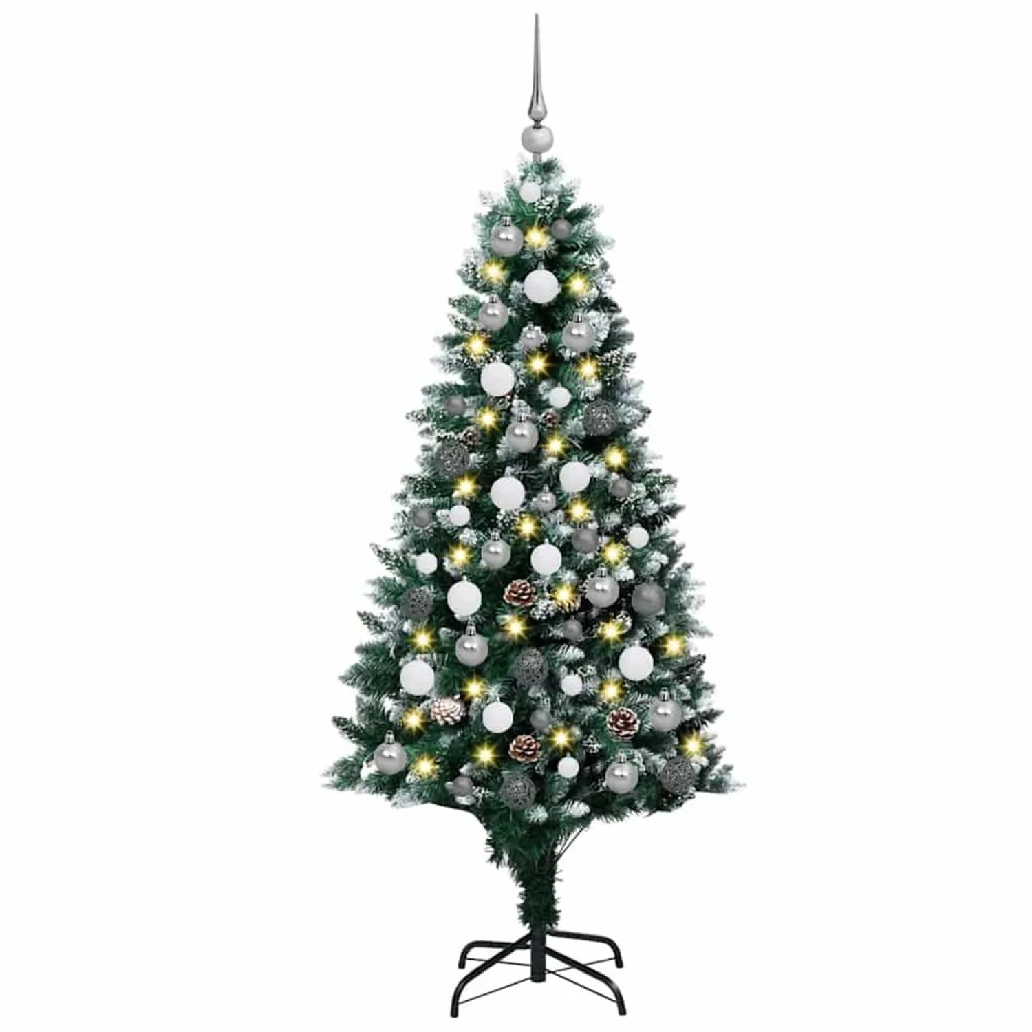 vidaXL Künstlicher Weihnachtsbaum mit 300 LEDs mit Ständer Grün 180 cm 3396263
