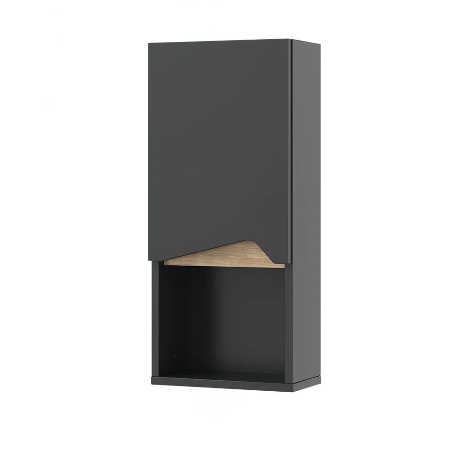 Vicco Badschrank Marelle Anthrazit 30 x 67 mit Tür und Offenem Fach