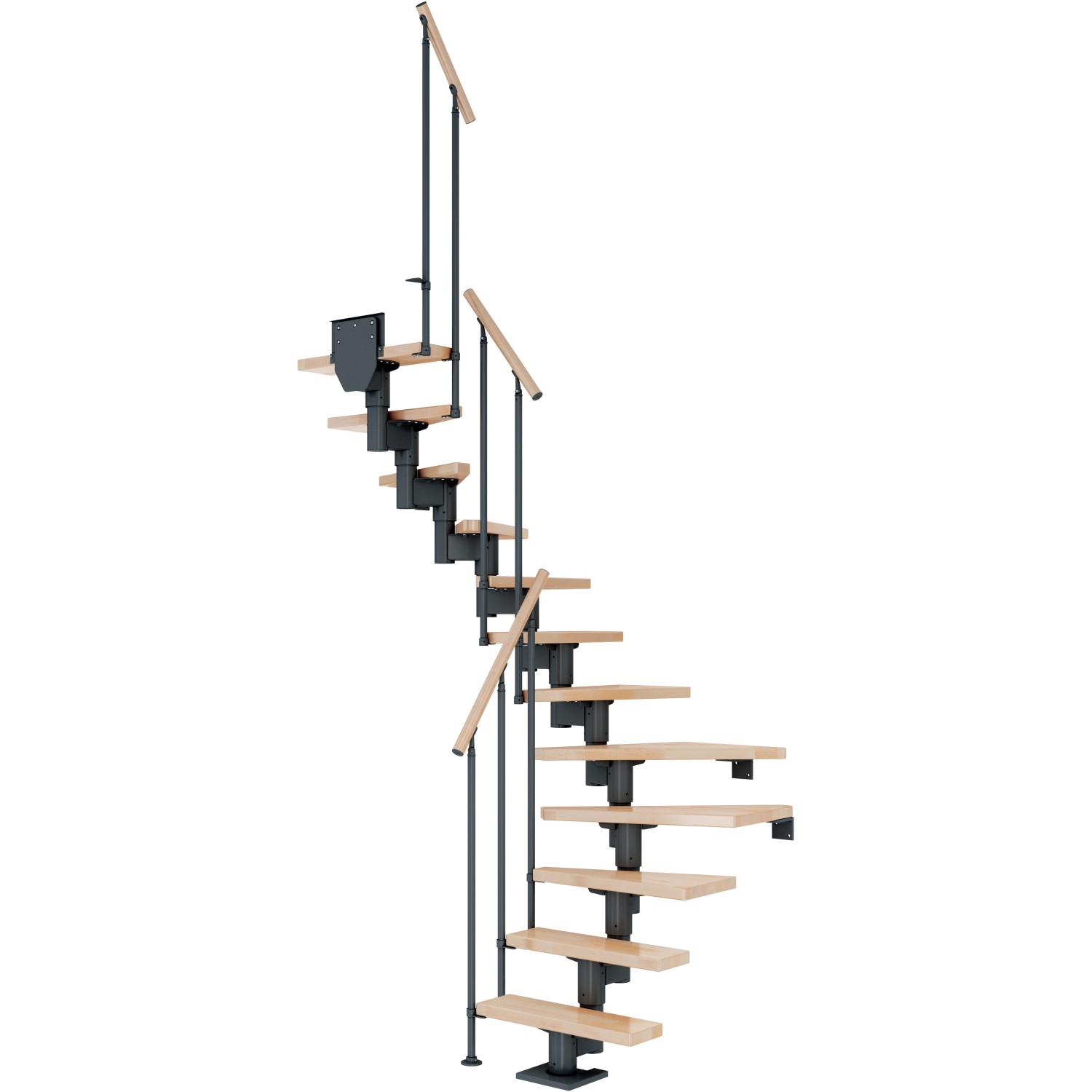 Dolle Mittelholmtreppe Dublin Buche Anthrazit GH bis 315 cm 1/2 Gewendelt 6 günstig online kaufen