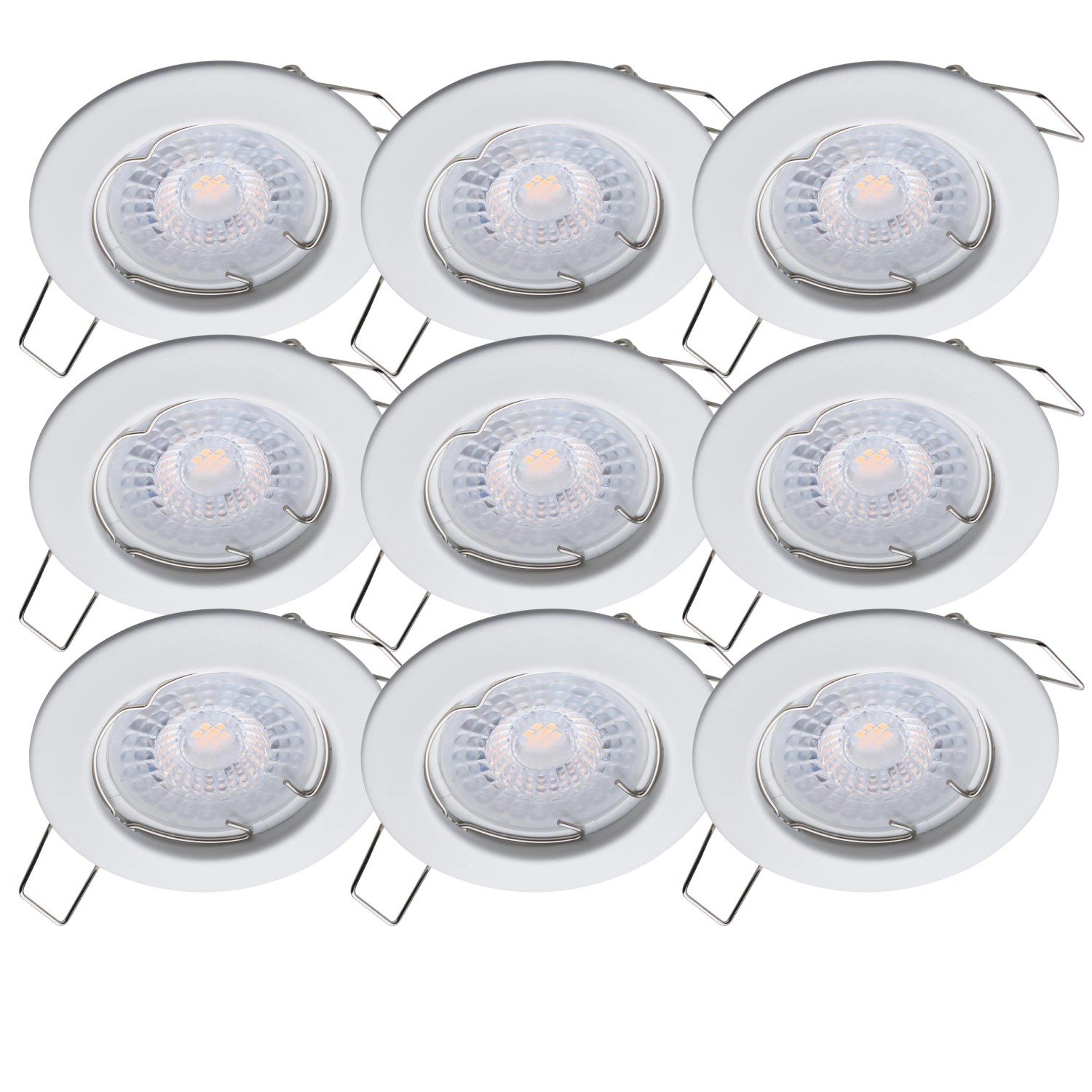 Oktaplex 9er Set Einbaustrahler Sedan Stufenlos Dimmbar Warmweiß 2700K 370l günstig online kaufen