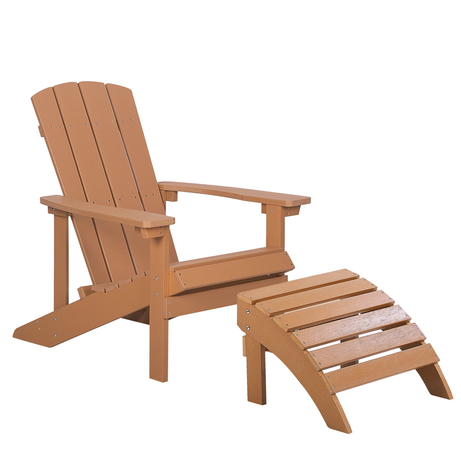 Beliani Gartenstuhl Heller Holzfarbton 88 x75 x88