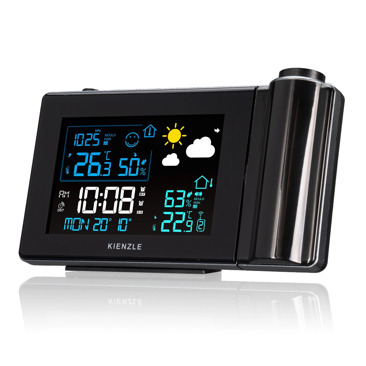 Kienzle Funk-Wetterstation mit Projektion Schwarz günstig online kaufen
