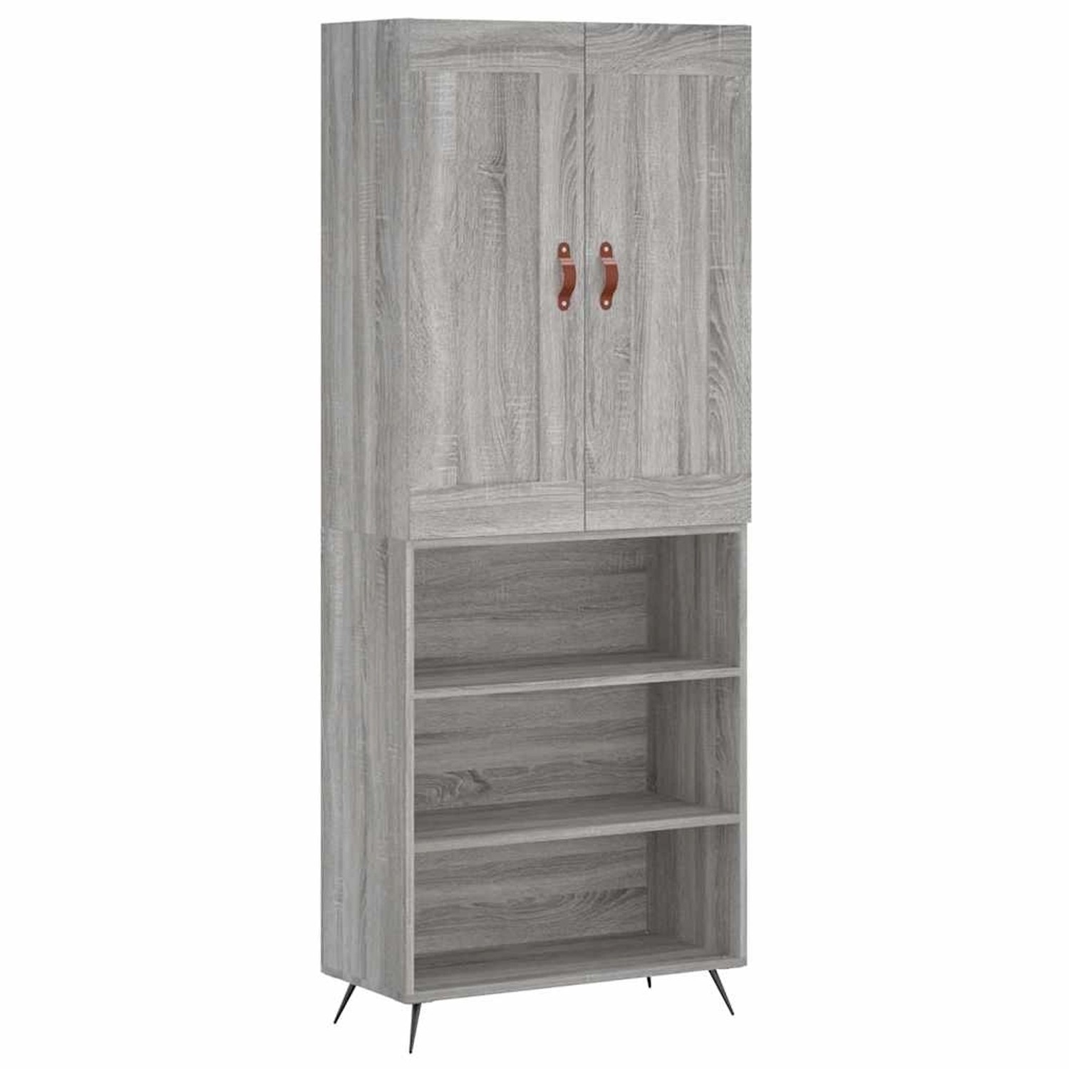 vidaXL Highboard Grau Sonoma 69,5x34x180 cm Holzwerkstoff 3200047 günstig online kaufen