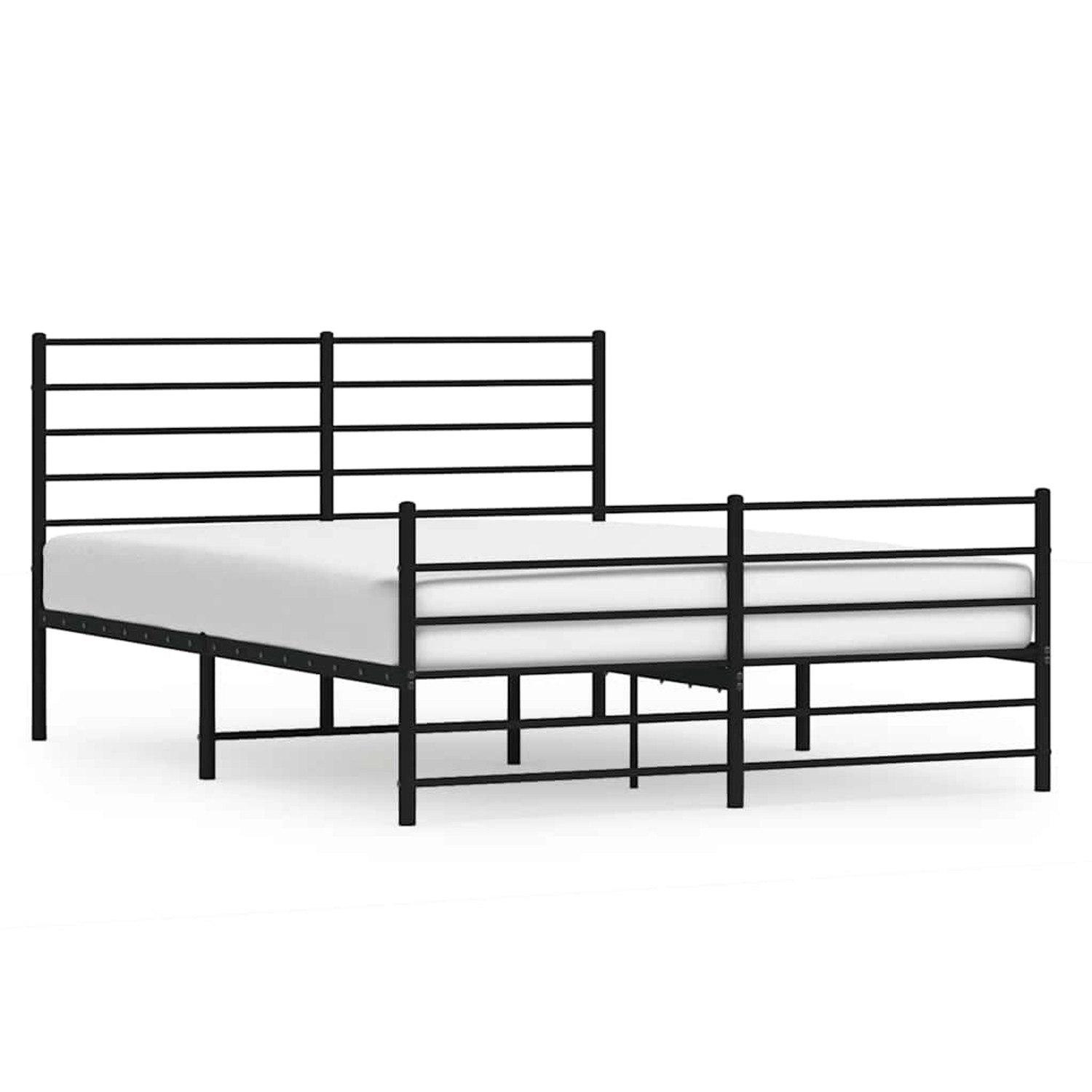 vidaXL Bettgestell mit Kopf- und Fußteil Metall Schwarz 150x200 cm 352339 günstig online kaufen