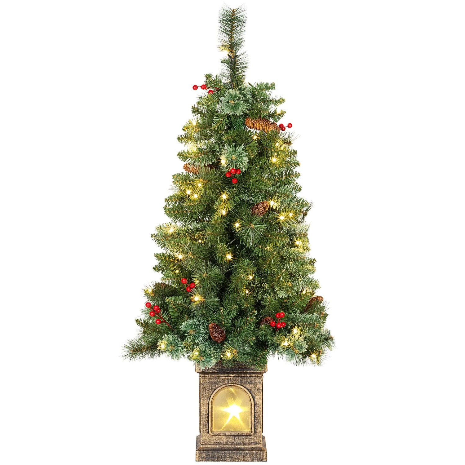 HOMCOM Weihnachtsbaum Kunststoff Stahl 56L x 56B x 120H cm