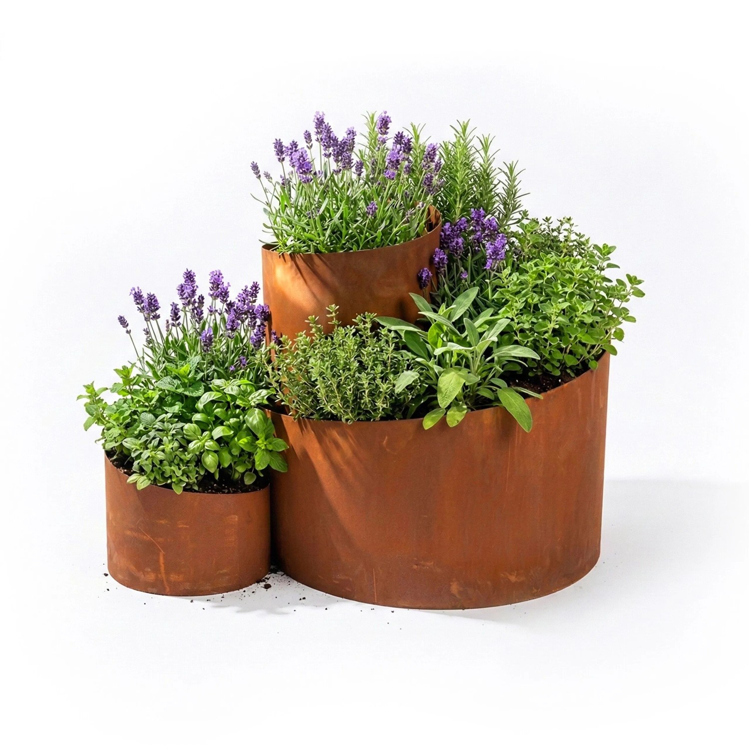Relaxdays Kräuterspirale Stahl Braun Wetterfest 43 cm x 61 cm x 41 cm