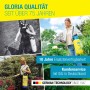 Gloria Prima 5 Plus Drucksprühgerät: Gelber Behälter mit Sprühlanze im Einsatz.
