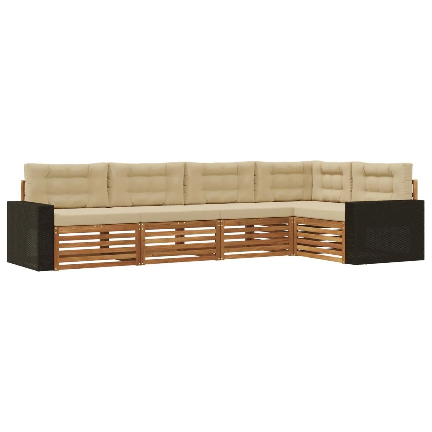 vidaXL Outdoor-Sofagarnitur 5 Stk Natur und Beige 331 x 172,5 x 73 cm 3383366