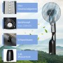 HOMCOM Standventilator mit Luftbefeuchter, schwarz/silber, mit 3 Geschwindigkeiten und 2,8L Wassertank.