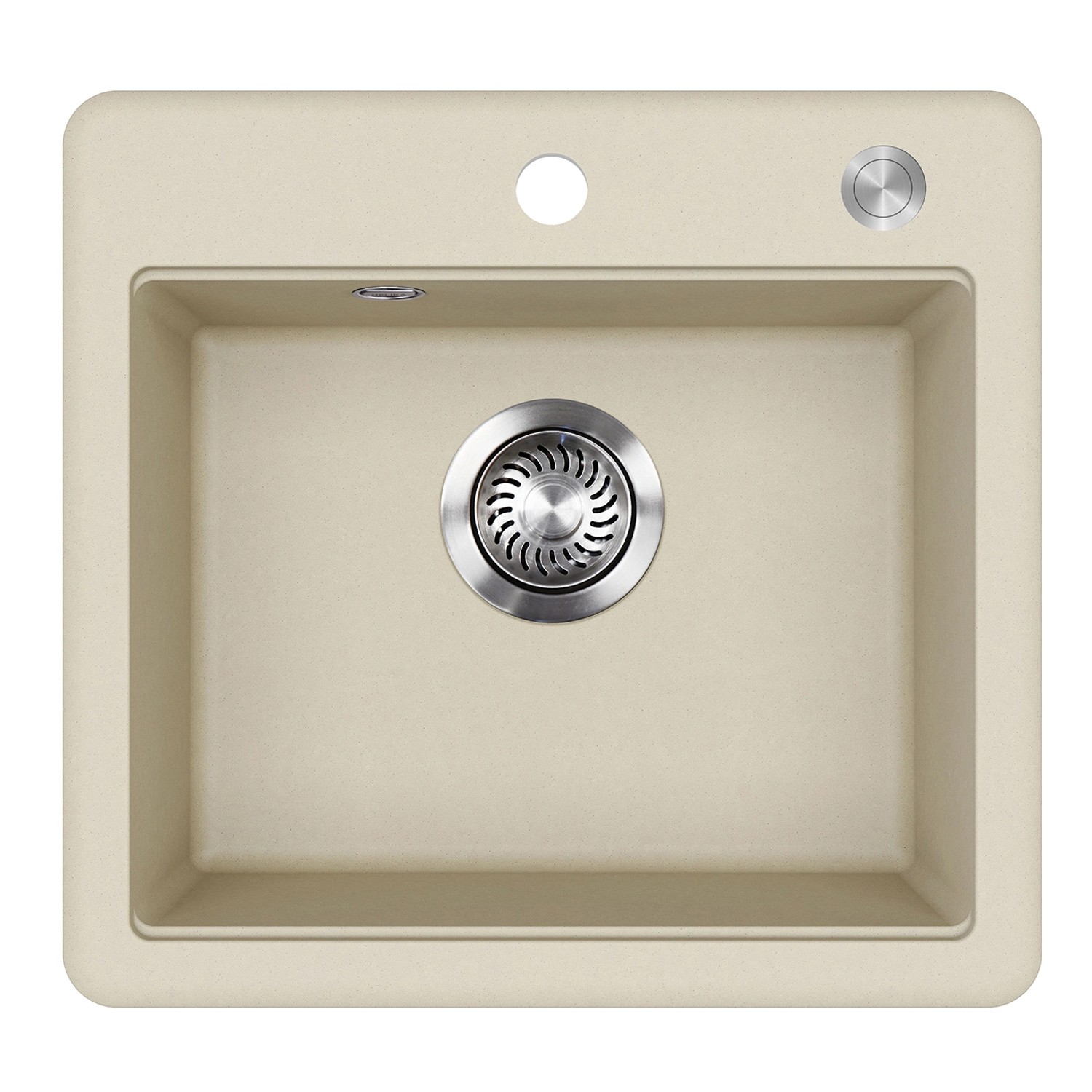 Helika Einbauspüle Esta 47 cm x 44 cm Elfenbein inkl. Druckknopfventil günstig online kaufen