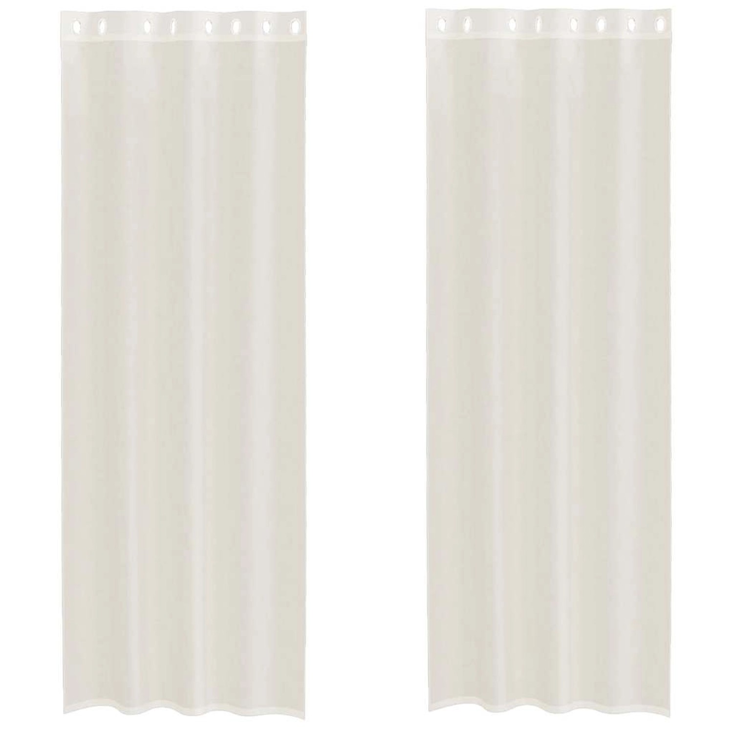 vidaXL Voile Vorhänge mit Ösen 2 Stk Creme 140x260 cm 4102075 günstig online kaufen